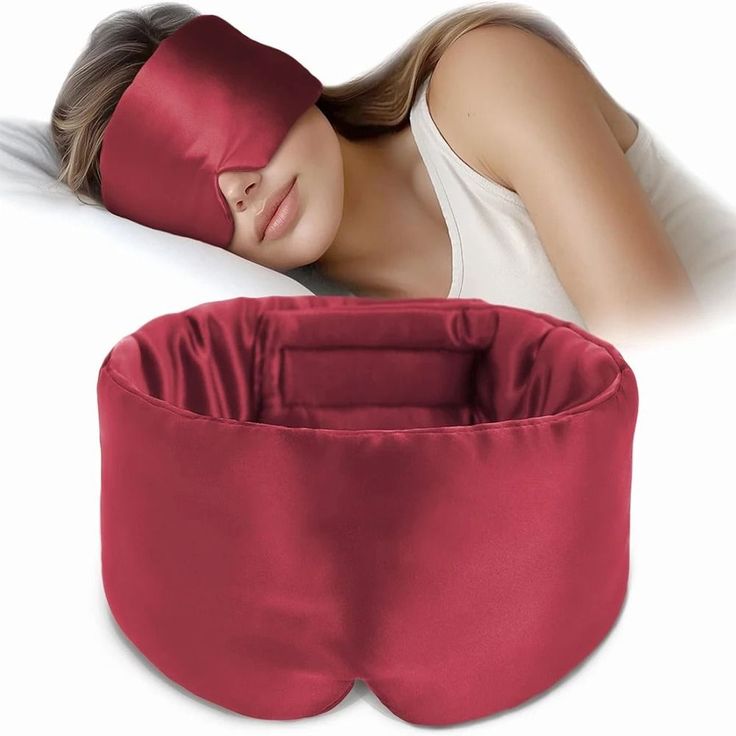 100% Mulberry Silk Sleep Mask – Soft Padded Light-Blocking Eyemask for Travel & Naps