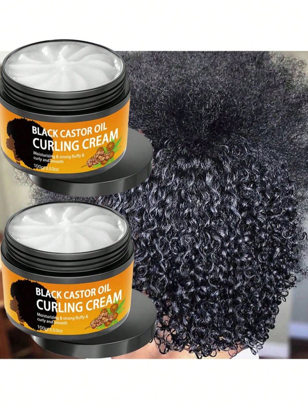 Black Castor Oil Curly Hair Styling Cream – for Men & Women