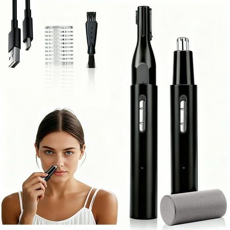 1PC Portable Electric Nose Hair Trimmer – USB Rechargeable Nose, Ear & Eyebrow Groomer