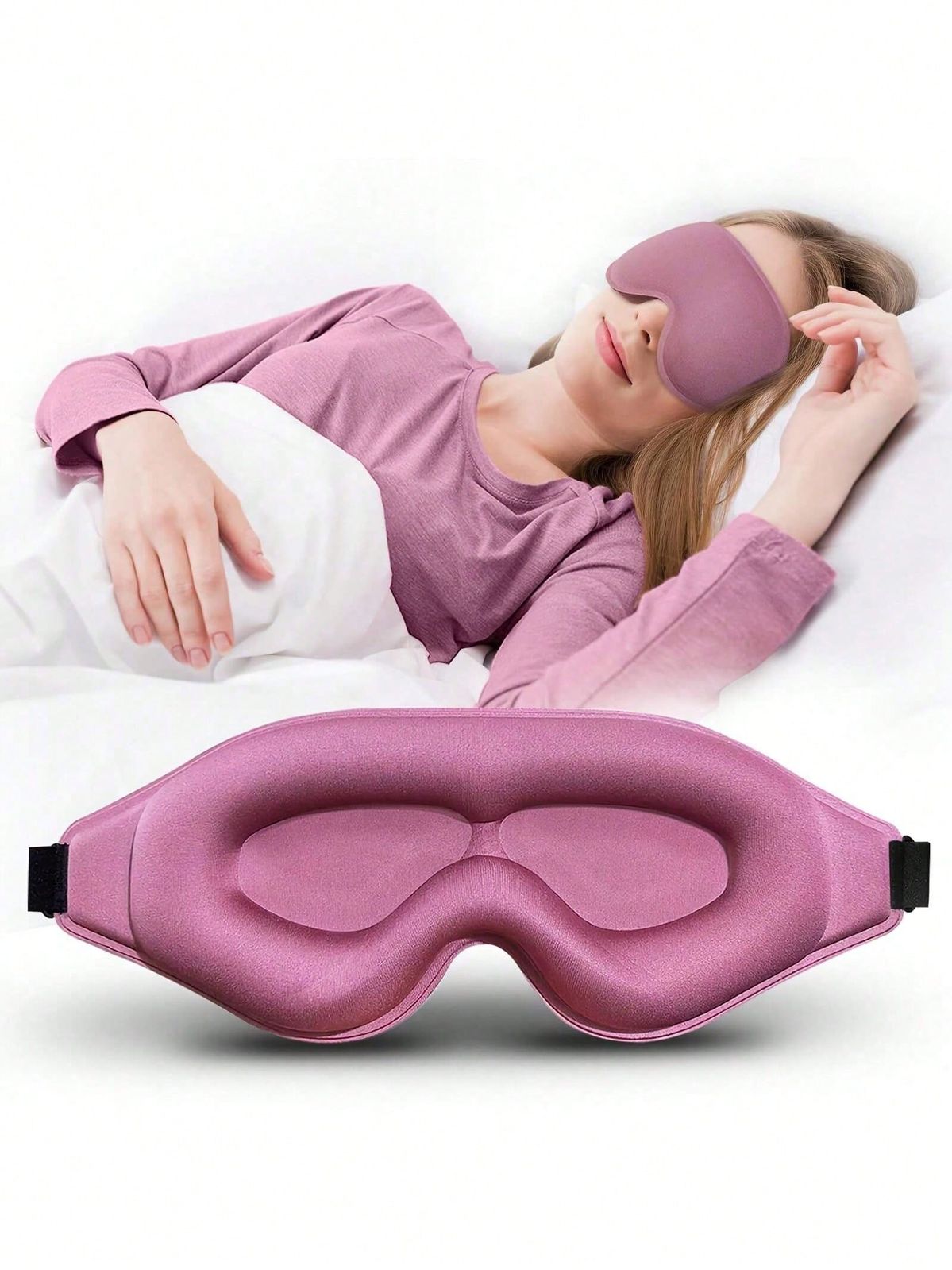 100% Mulberry Silk Sleep Mask – Soft Padded Light-Blocking Eyemask for Travel & Naps