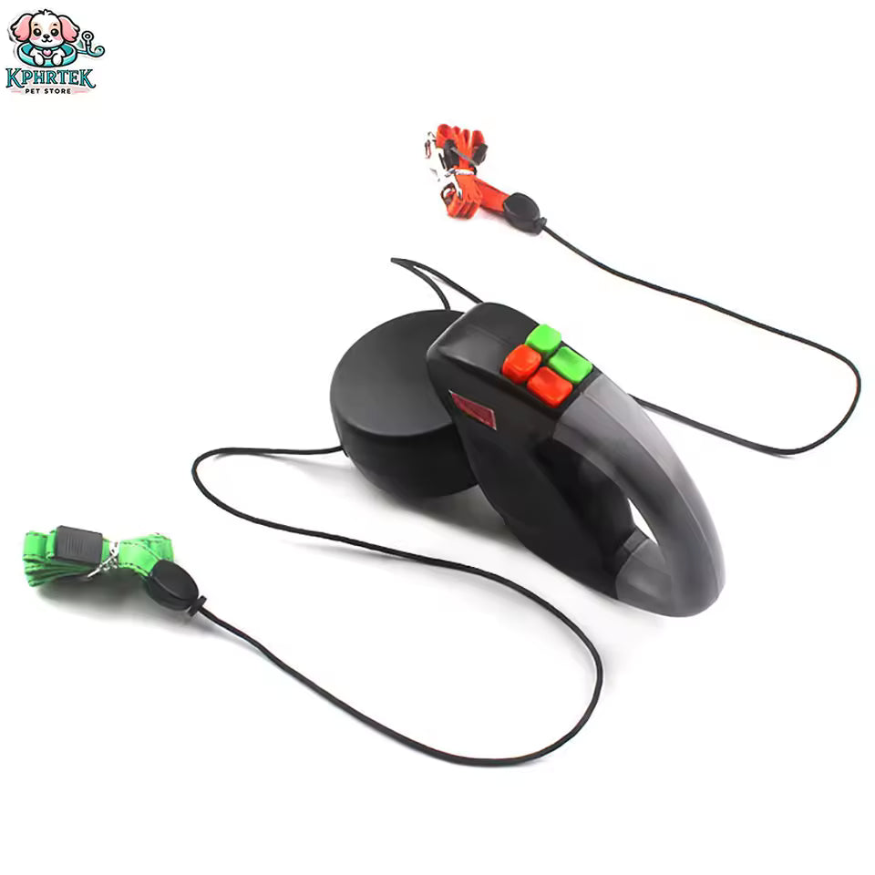 Retractable Dual Doggie Leash with LED Light, 360 Swivel No Tangle for Each Dog