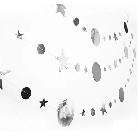 Paper Star & Dot Garland Decoration Banner