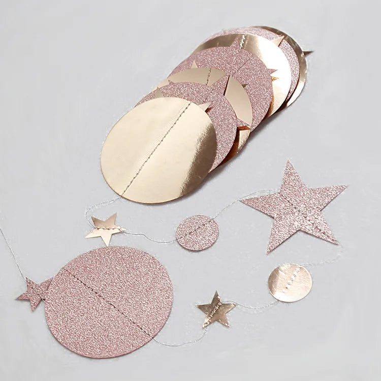 Paper Star & Dot Garland Decoration Banner