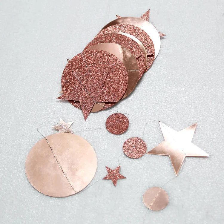 Paper Star & Dot Garland Decoration Banner