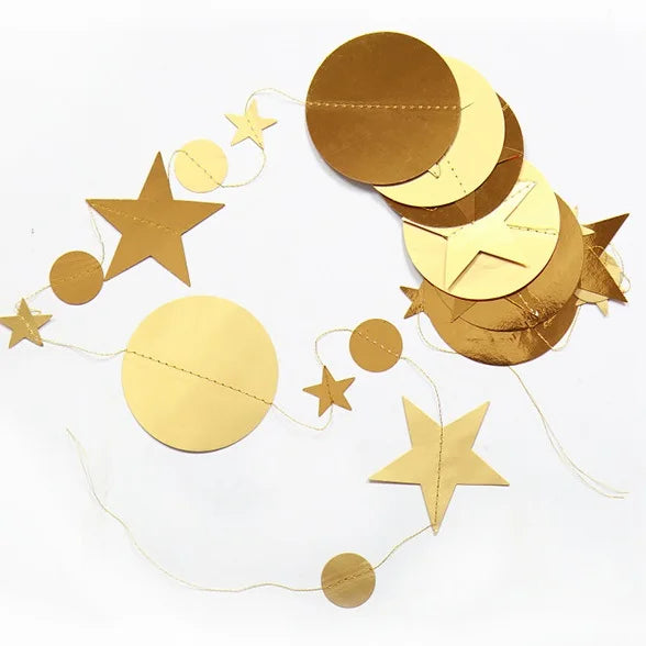 Paper Star & Dot Garland Decoration Banner