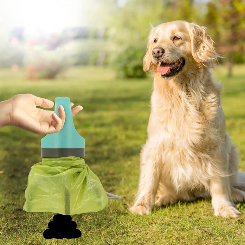 Portable Dog Pooper Scooper with Garbage Bag – Outdoor Pet Waste Cleaner