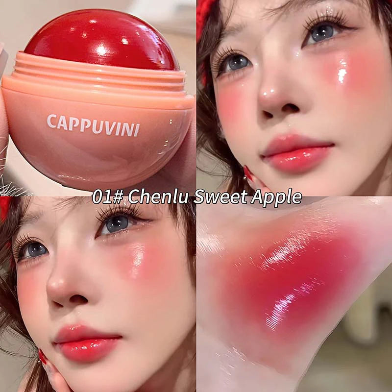 Cappuvini Juice Blush Ball – Water-Light Brightening Blusher for Lips & Cheeks