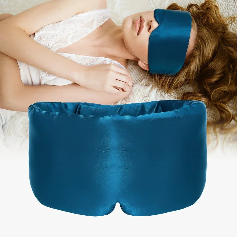 100% Mulberry Silk Sleep Mask – Soft Padded Light-Blocking Eyemask for Travel & Naps