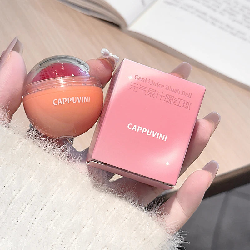 Cappuvini Juice Blush Ball – Water-Light Brightening Blusher for Lips & Cheeks