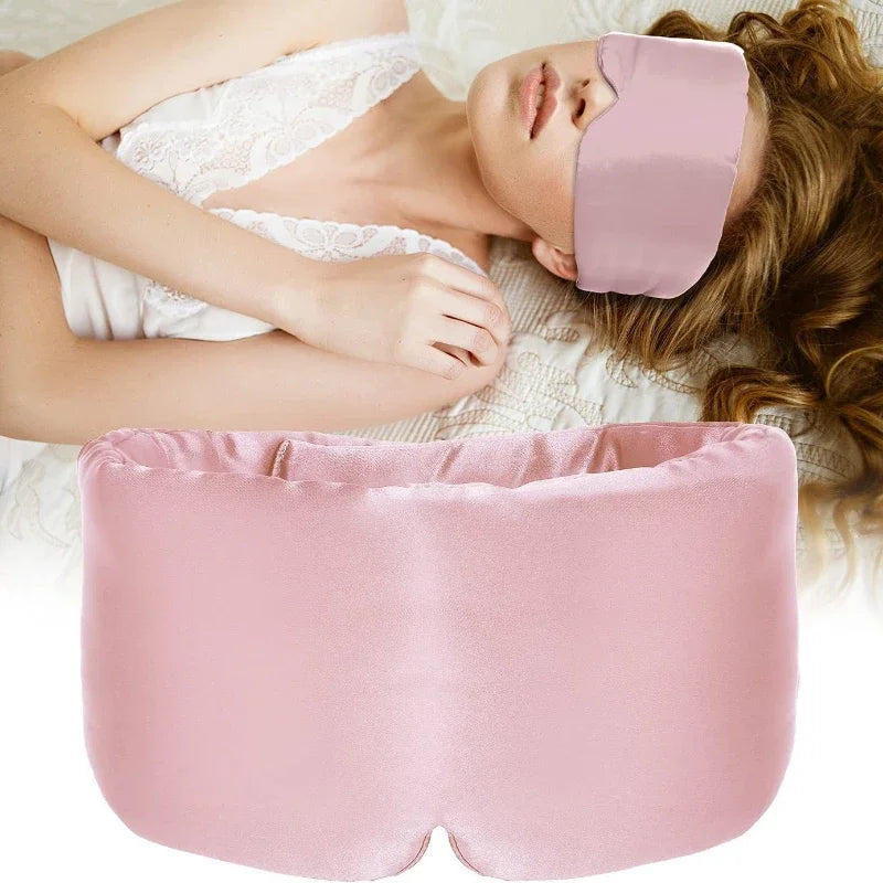 100% Mulberry Silk Sleep Mask – Soft Padded Light-Blocking Eyemask for Travel & Naps