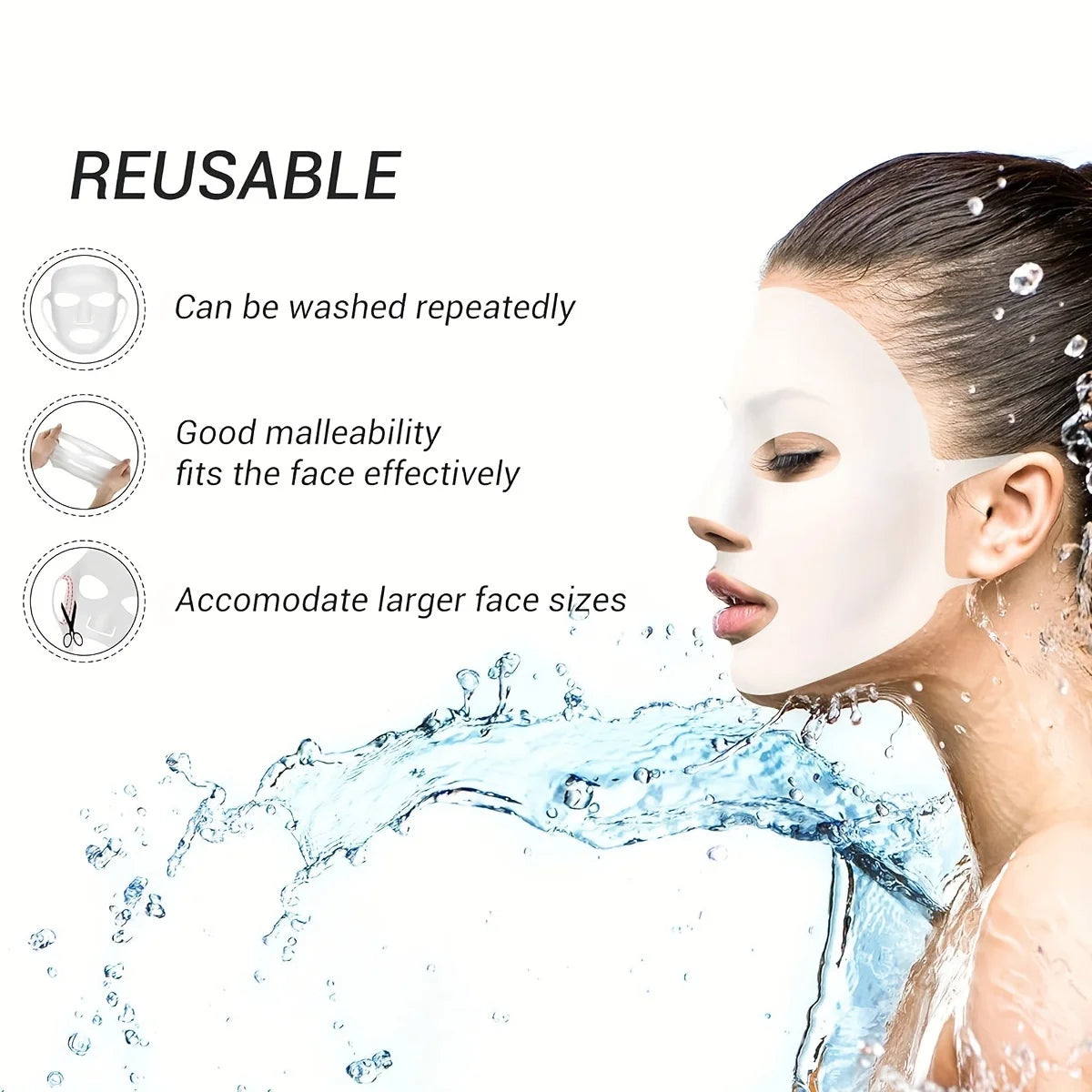 1 Piece 3D Silicone Mask Cover – Reusable Facial Tool to Boost Mask Hydration