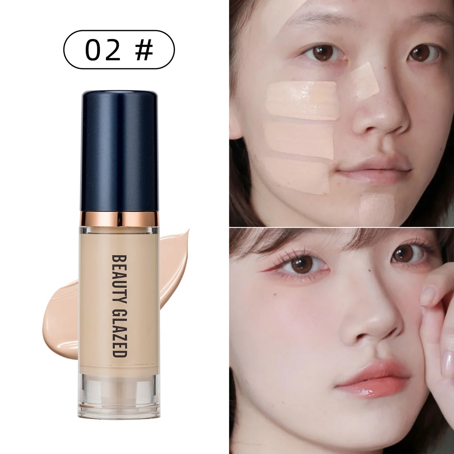 Beauty Glazed 6-Color Liquid Foundation – Full Coverage & Hydrating