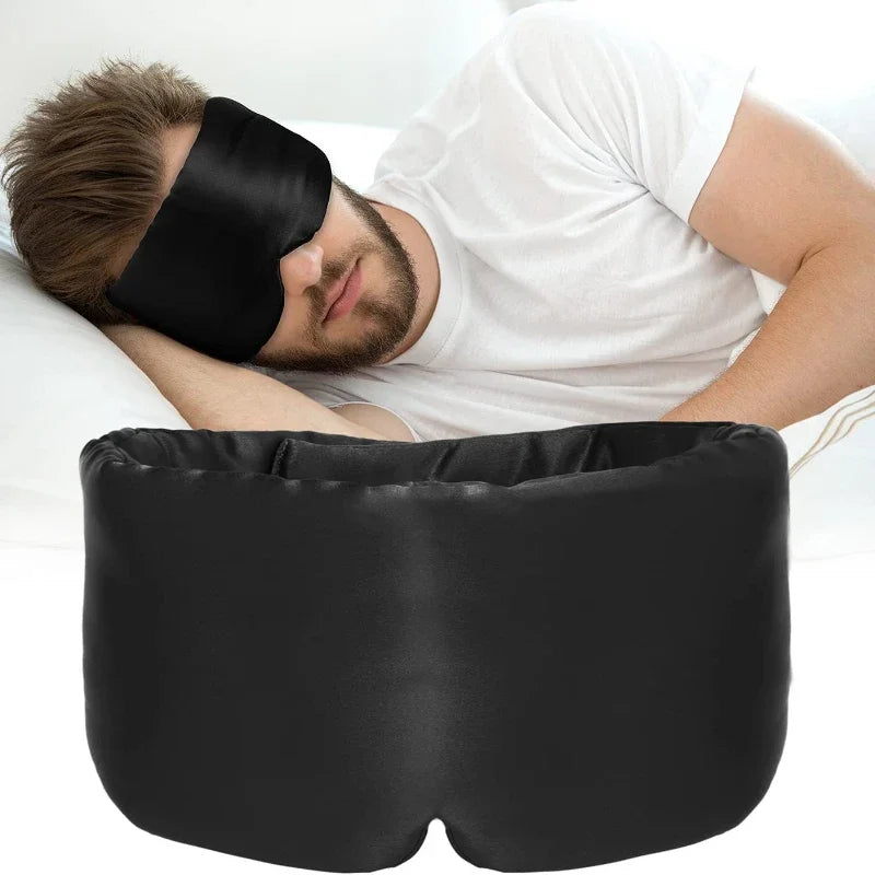 100% Mulberry Silk Sleep Mask – Soft Padded Light-Blocking Eyemask for Travel & Naps