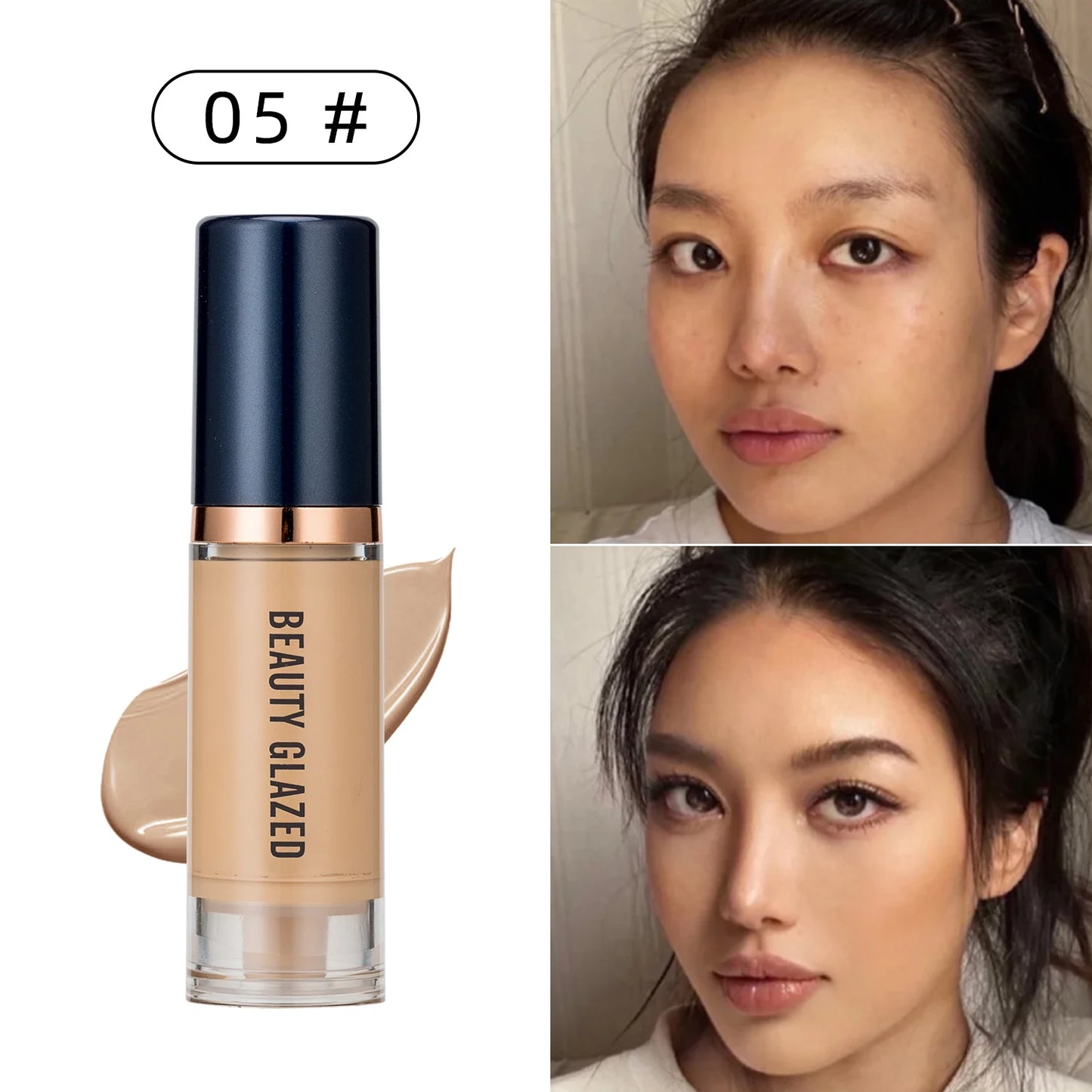 Beauty Glazed 6-Color Liquid Foundation – Full Coverage & Hydrating