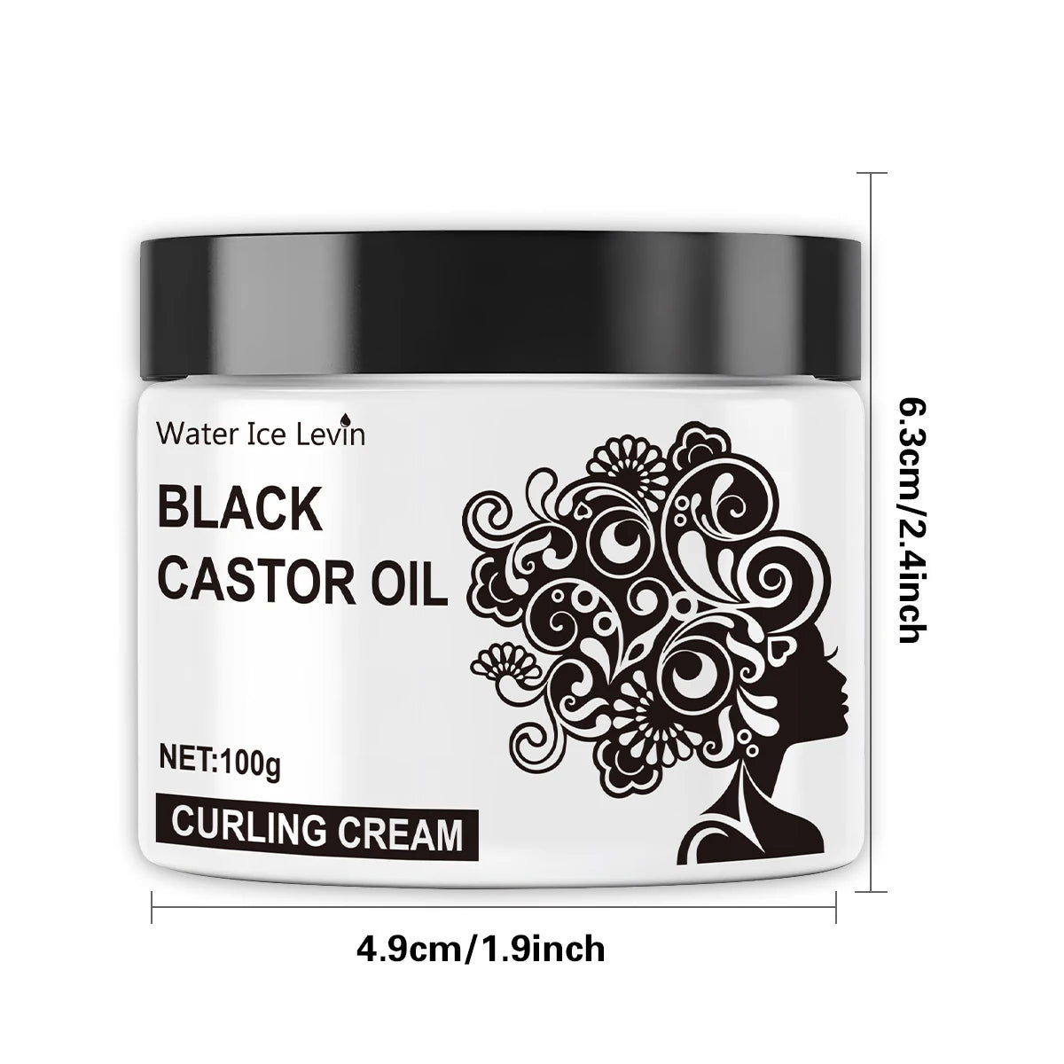 Black Castor Oil Curly Hair Styling Cream – for Men & Women