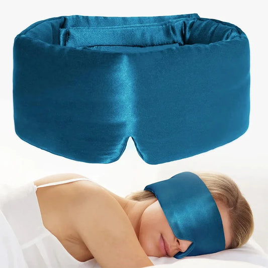 100% Mulberry Silk Sleep Mask – Soft Padded Light-Blocking Eyemask for Travel & Naps