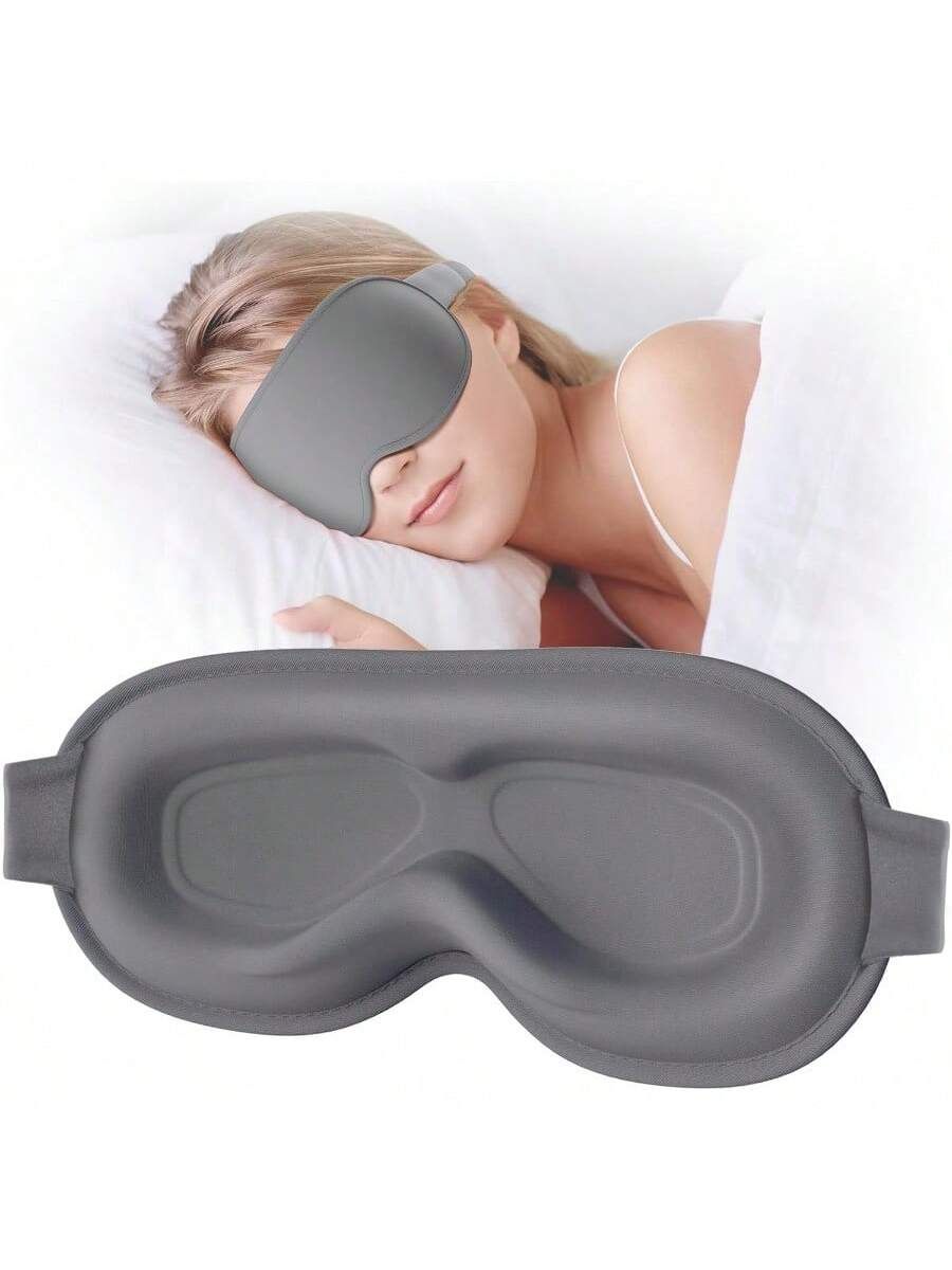 100% Mulberry Silk Sleep Mask – Soft Padded Light-Blocking Eyemask for Travel & Naps