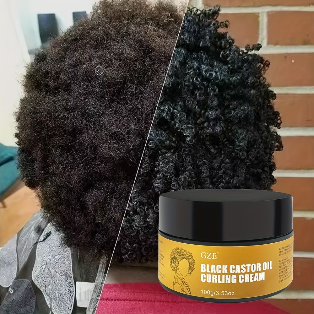 Black Castor Oil Curly Hair Styling Cream – for Men & Women