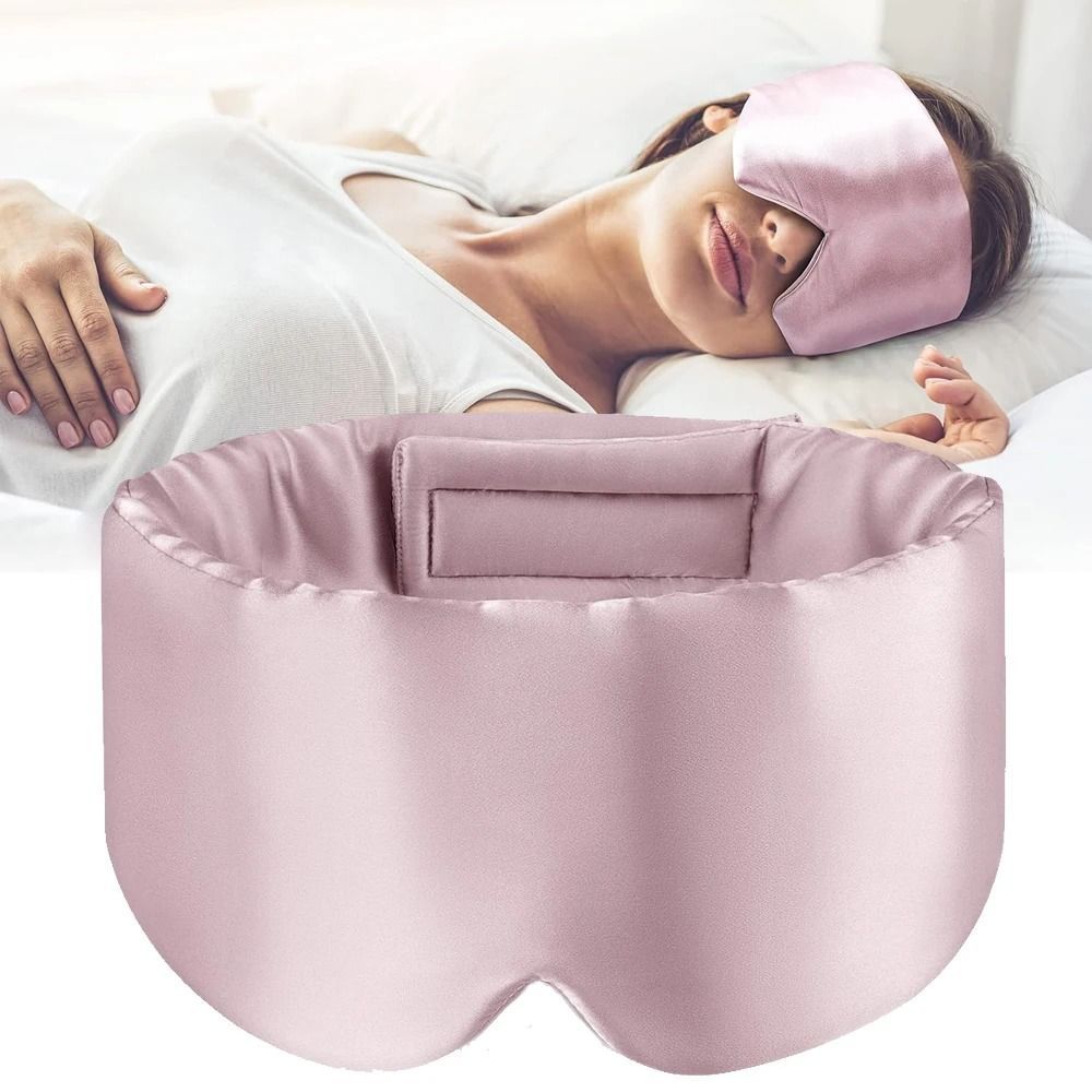 100% Mulberry Silk Sleep Mask – Soft Padded Light-Blocking Eyemask for Travel & Naps